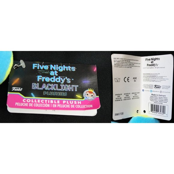 FNAF Funko Blacklight Freddy Plush 8'' Five Nights Horror Game Black Light - Picture 7 of 7